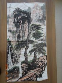 张彦青 溪山松泉图一景