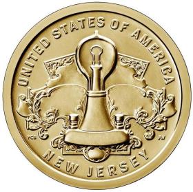 费城P版 新泽西 创新系列第4枚 美国2019年1元 纪念币 全新袋拆