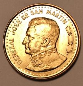 圣马丁 阿根廷50比索硬币 1980年 26MM 全新UNC