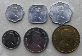 东加勒比全套6枚硬币 1981--1986年版 全新UNC