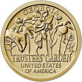 丹佛D版 乔治亚州 创新系列第5枚 美国2019年1元 纪念币 全新袋拆