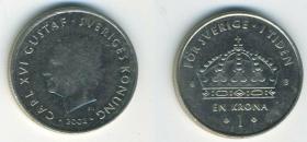 瑞典1硬币 2002年