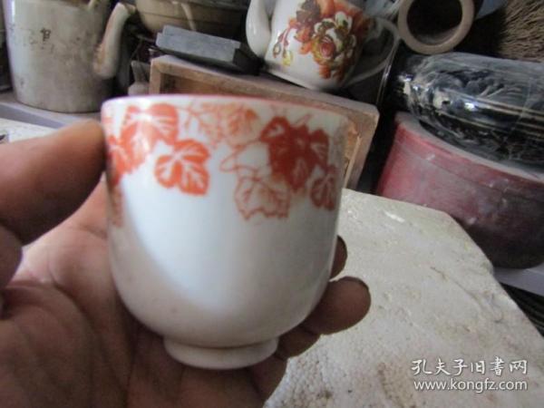 日本名瓷--九谷款红叶老茶杯7