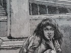 7【百元包邮】1895年巨幅平板印刷画《讲坛上的凯瑟·威廉》(kaiser wilhelm  auf der kanzel） 尺寸约56*41厘米 （货号603237）。画的中间有装线孔，介意者慎拍。