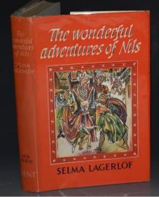 1966年 Selma Lagerlof - Wonderful Adventures of Nils 诺贝尔文学奖的经典童话作品《尼尔斯骑鹅旅行记》亚麻布面精装 原书衣全 彩色插图 品上佳