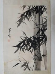 保真书画，山东著名画家尹延新先生国画一幅65×39.5cm，原装裱镜心