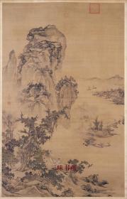 明 朱端 烟江远眺图 50x78cm 绢本 1:1高清名画复制