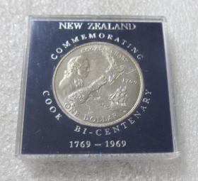 新西兰1969年库克船长登陆200周年纪念克朗硬币