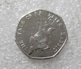 英国 2017年 彼得兔和他的朋友们 彼得兔 50便士 纪念币