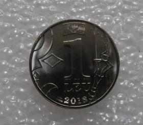 摩尔多瓦  2018年 1列伊 月亮 直径22MM 钢币 外国硬币 外币