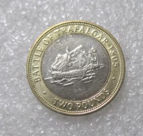 直布罗陀2磅双色币 2005.06.12年每枚50元 年份随机