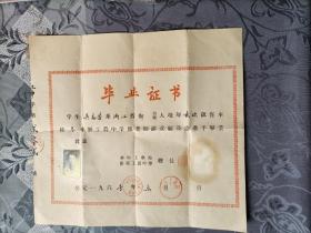 华中工学院附属工农中学毕业证书 1961年