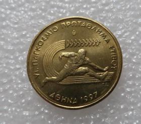 希腊1997年100德拉克马 纪念币  雅典世界田径锦标赛