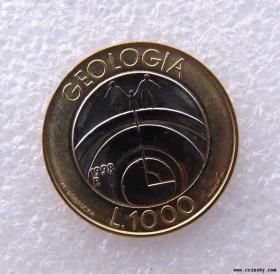 圣马力诺1998年1000里拉 双色币
