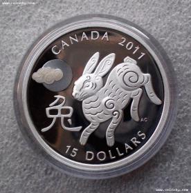 加拿大2011年生肖兔银币