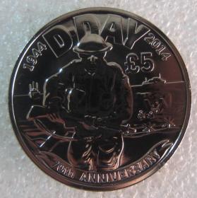 泽西2014年5镑 一战百年 纪念币
