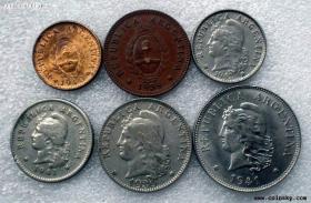 阿根廷 6枚 外国钱币外币