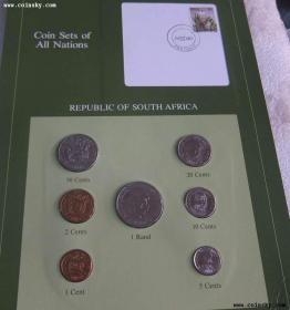 南非7枚封装带邮票 套币 硬币 外国钱币