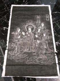 湖北某寺院佛教题材“帝释”老拓片一张，八平尺左右，包快递发货。