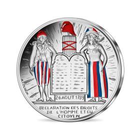 【海宁潮天期货】法国2019年历史货币系列人权50欧彩色纪念银币
