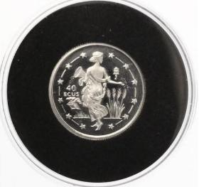 【海宁潮天现货】直布罗陀1995年50埃居维纳斯诞生1/10盎司铂金币