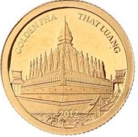 【海宁潮天期货】老挝2012年佛塔0.5克精制纪念小金币