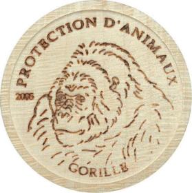 【海宁潮天现货】稀奇世界首枚木头材质刚果2005年大猩猩纪念币