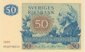 瑞典50克朗纸币 1989 全新UNC  外国钱币 P-53d