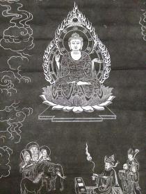 湖北某寺院佛教题材老拓片“人王般若佛会”，八平尺左右，包快递发货。