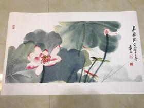 张大千《嘉藕图》，宣纸高清印制