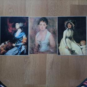 外国油画人物肖像3张