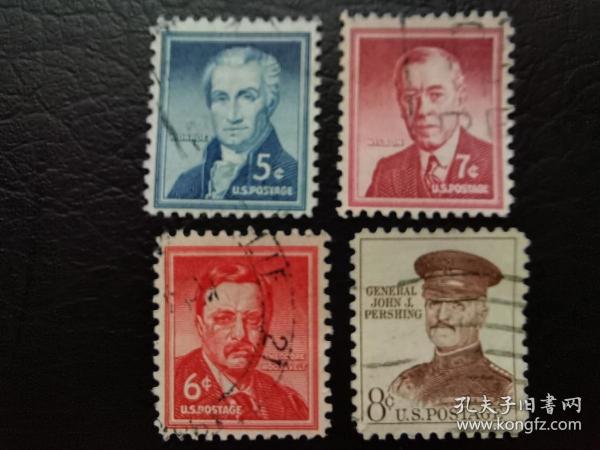 美国邮票（人物）：1954 -1973 美国自由的问题 1套4枚
