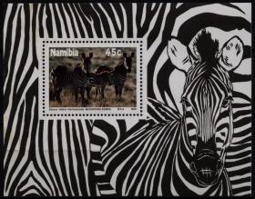 纳米比亚1 991年 野生动物基金会 WWF 山地斑马小型张 1全新