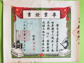1953年辽宁省岫岩县城关区岫光中心完全小学校毕业证