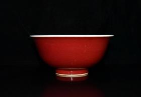 明代宣德霁红釉碗