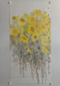 保真书画！ 云南优秀画家，云南画院专业画家李平老师精彩佳作一幅，尺寸138×70cm ，展览出版作品，收藏，装饰均是佳选！