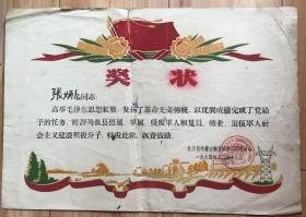 杜尔伯特蒙古族自治县人民委员会奖状（双文字公章 奖状图案为植绒）