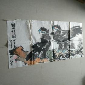 请来了老画家陈铮力作，笔墨酣畅，大气磅礴！老画家大幅保证纯手绘包老，，无款老书画作品 保证纯手绘 133+67，绝对无印刷