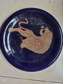 刻瓷盘(虎啸山林)