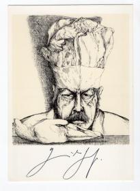 诺贝尔文学奖得主 德国著名作家 君特·格拉斯 Günter Grass 亲笔签名明信片