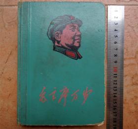 红色收藏2008-毛主席万岁众多语录绿硬封笔记本-军装像