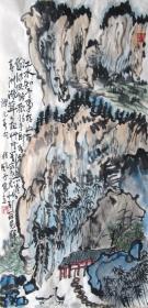 程风子 山水小中堂 江水短予事 手绘国画作品