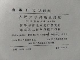 精装 鲁迅日记：下卷1976年（书角有磕碰封底书边有破损如图）