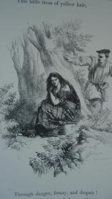 1853年Walter Scott – The Lady Of The Lake 司各特经典史诗《湖上夫人》金碧辉煌满堂烫金善本 著名画家Birket Foster与John Gilbert 插图