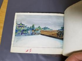 1954年 手绘《游西湖》布景稿等 两份