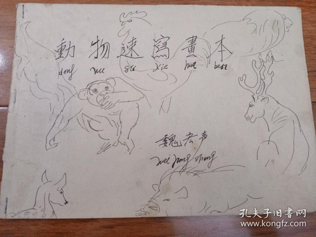 魏宏生绘画（动物速写画本，加封面29页 ）