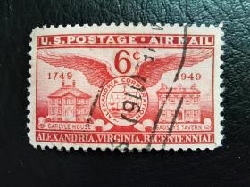美国邮票（历史）：1949年弗吉尼亚州亚历山大市诞辰200周年 1枚