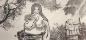 20世纪中国画最突出的成就在人物，画“现代浙派”水墨人物大家   吴山明《高原晨曦》