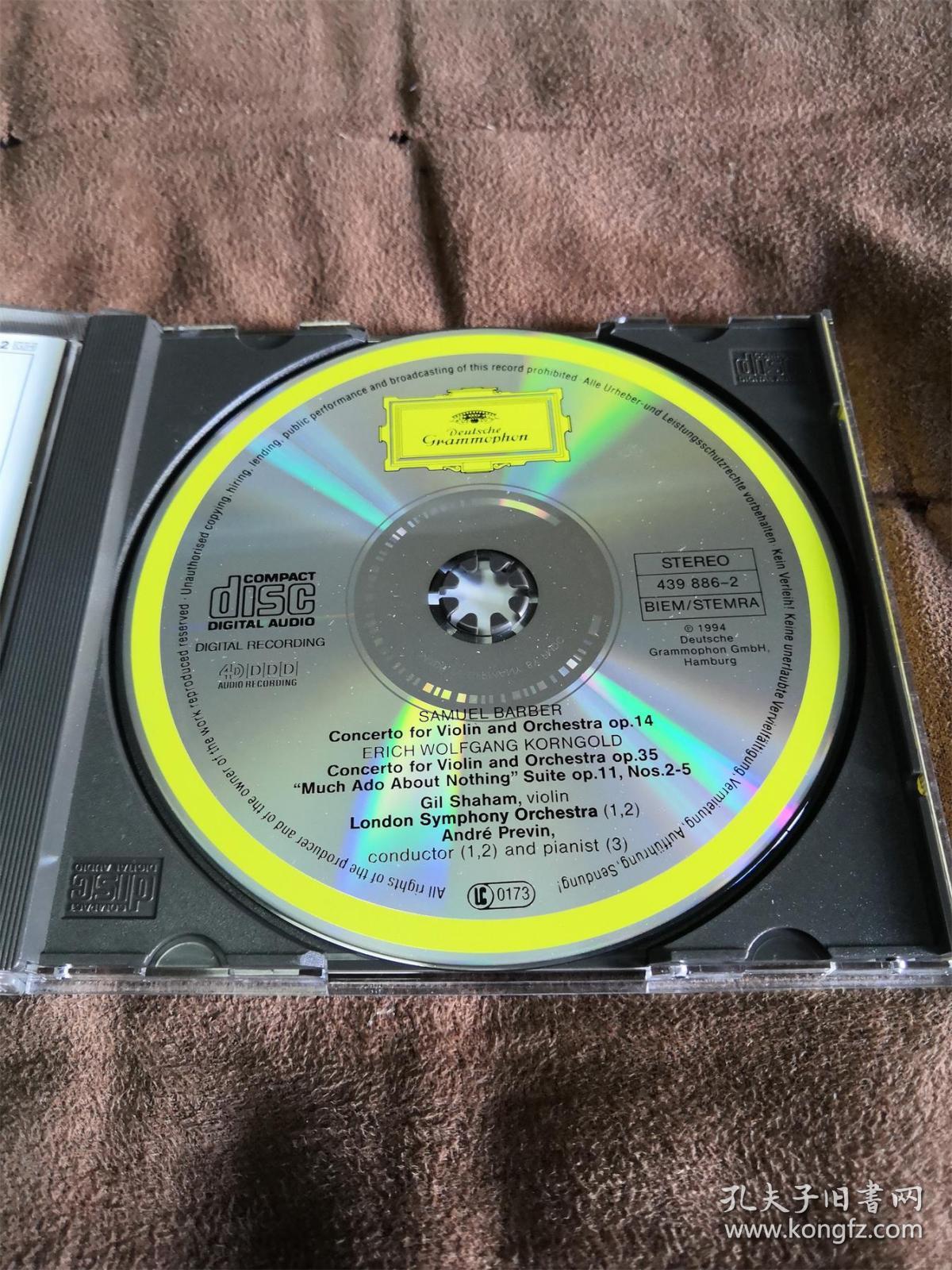 上榜名盘 DG 巴伯/科恩戈尔德-小提琴协奏曲/沙汉姆 SHAHAM / BARBER/ KORNGOLD 德戒指银圈PMDC首版