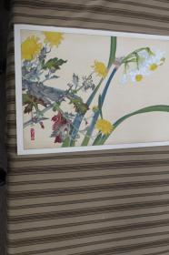 日本木板画 土屋楽山 花卉